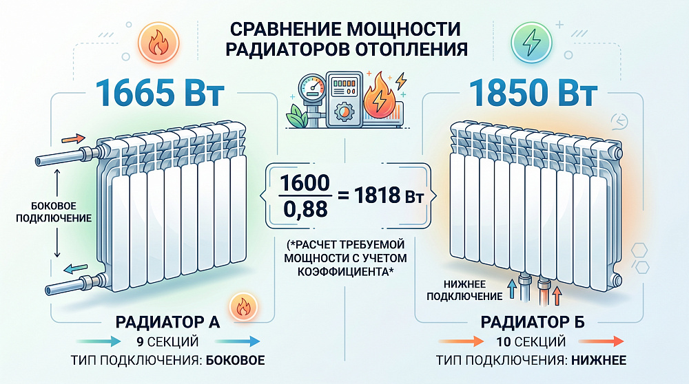 Поправка к расчёту секций