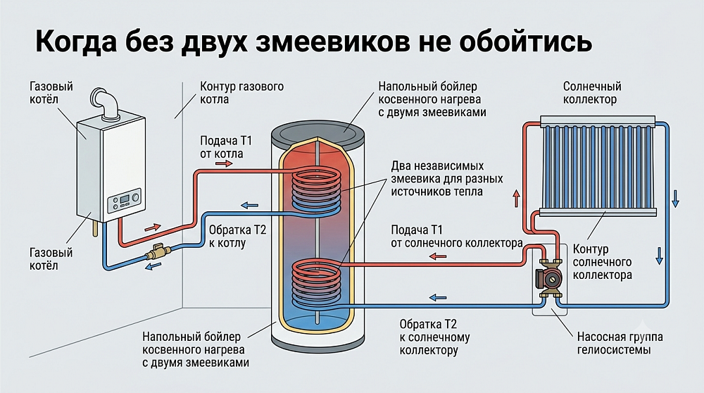 Зачем бойлеру второй змеевик